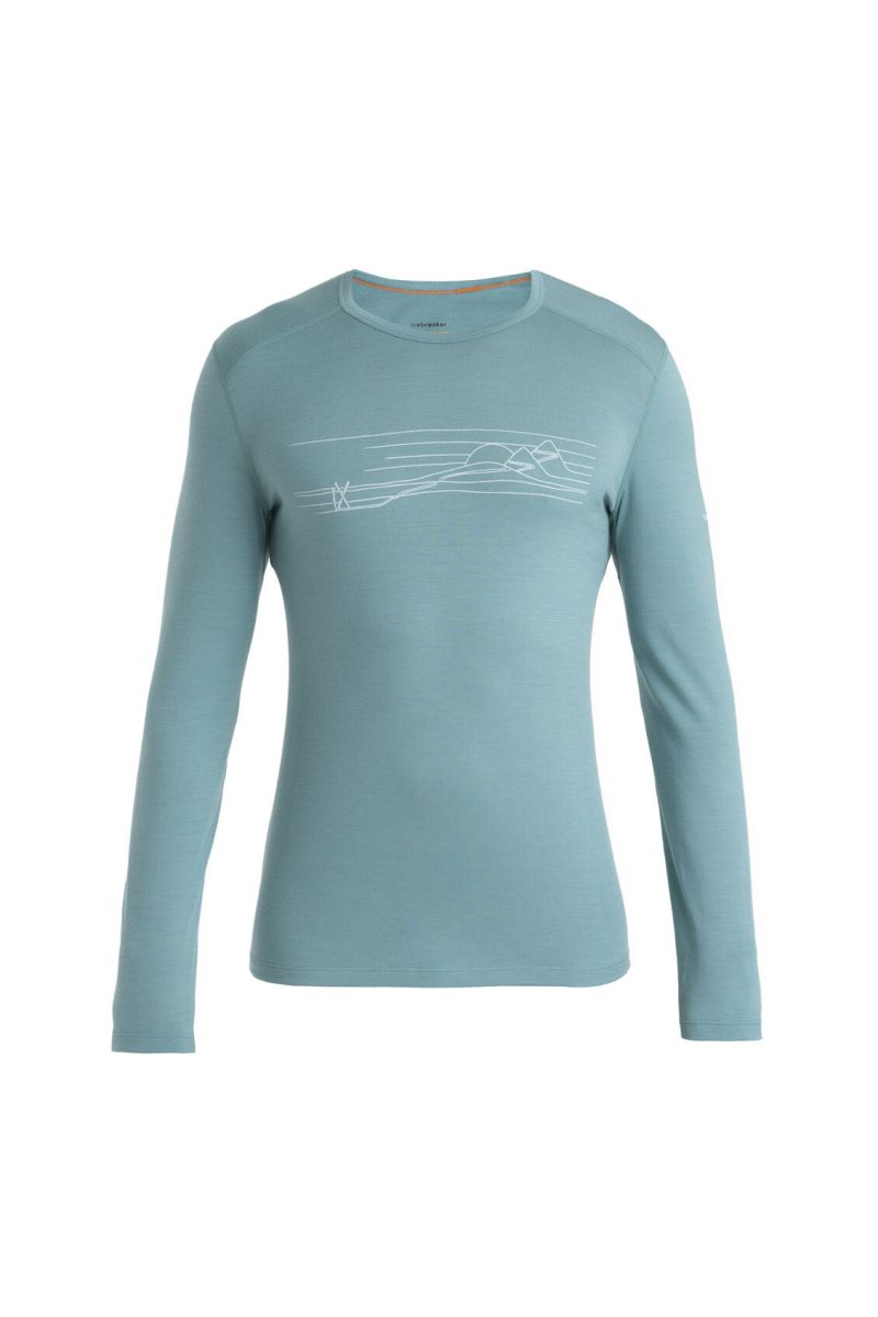 Icebreaker 200 Oasis LS Crewe (Men's) - Ski Stripes Cloud Ray - Find Your Feet Australia Hobart Launceston Tasmania