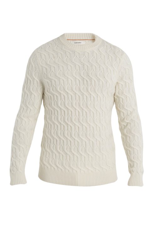 Icebreaker Merino Cable Knit Crewe Sweater (Men's) - Undyed - Find Your Feet Australia Hobart Launceston Tasmania