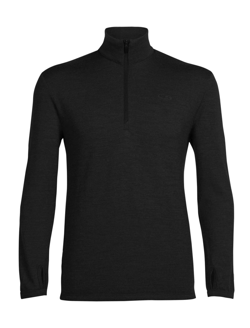 Icebreaker Original LS Half Zip (Men's) W20 - Black - Find Your Feet Australia Hobart Launceston Tasmania