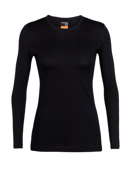 Icebreaker 200 Oasis LS Crewe (Women's) - Black - Find Your Feet Australia Hobart Launceston Tasmania