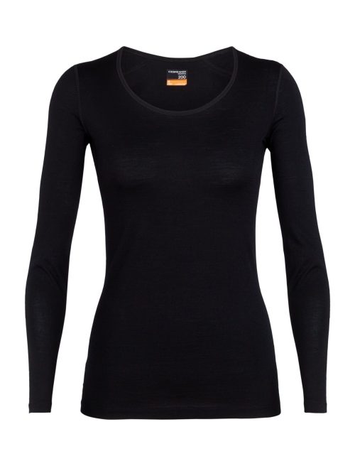 Icebreaker 200 Oasis LS Scoop (Women's) Black W20 - Find Your Feet Australia Hobart Launceston Tasmania