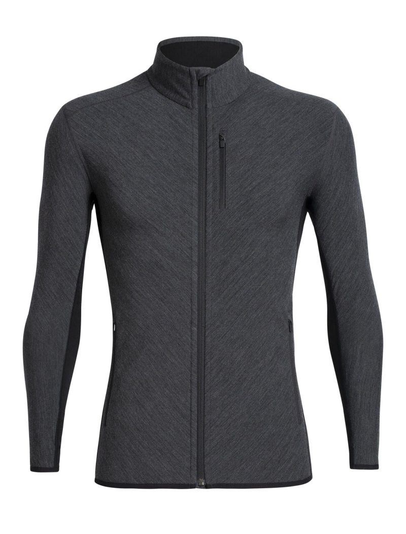 Icebreaker Descender LS Zip (Men's) - Jet Heather Black - Find Your Feet Australia Hobart Launceston Tasmania