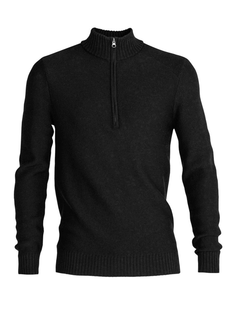 Icebreaker Waypoint LS Half Zip Sweater (Men's) - Black - Find Your Feet Australia Hobart Launceston Tasmania