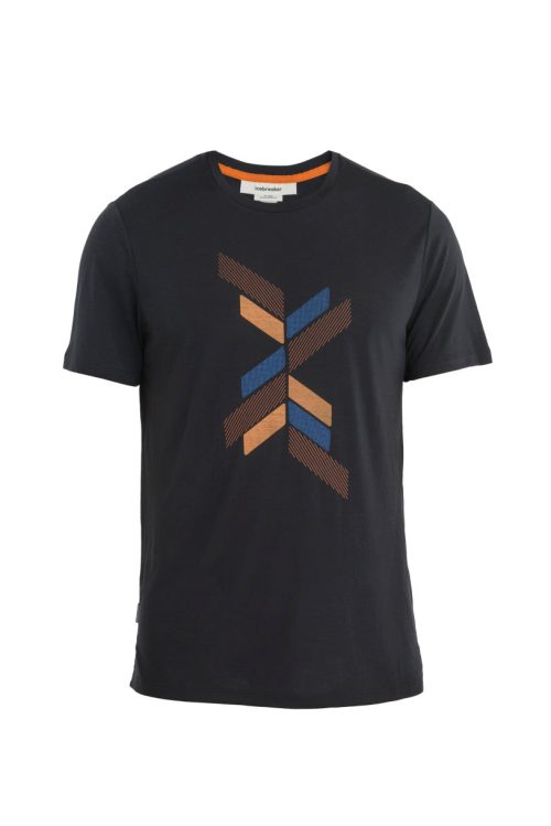 Icebreaker Merino 125 Cool-Lite Sphere II Tee Levels (Men's) - Find Your Feet Australia Hobart Launceston Tasmania - Black