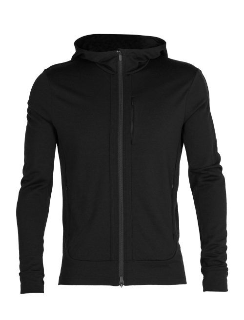 Icebreaker Quantum III LS Zip Hoodie (Men's) - Black - Find Your Feet Australia Hobart Launceston Tasmania