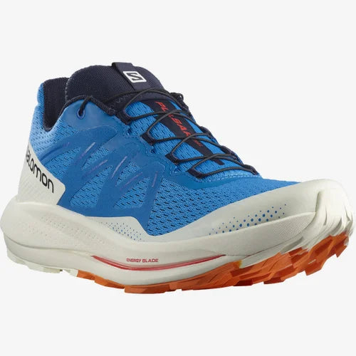 Salomon Pulsar Trail Shoe (Men's) Indigo Bunting/Vanilla Ice/Vibrant Orange - Find Your Feet Australia Hobart Launceston Tasmania