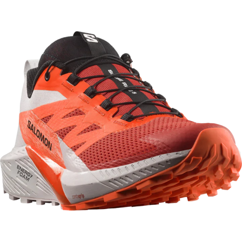 Salomon Sense Ride 5 Shoes (Men's) Lunar Rock/Shocking Orange/Fiery Red - Find Your Feet Australia Hobart Launceston Tasmania