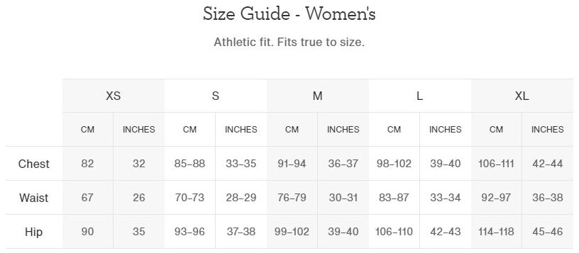 On Sizing Chart Women's - Find Your Feet Australia Hobart Launceston Tasmania